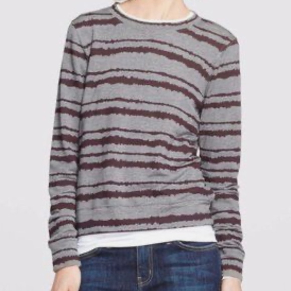 A.L.C. Conlo Gray & Brown Cotton Blend Striped Pullover Sweater Women’s Large - Picture 13 of 13